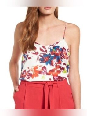 EUC- Halogen Floral Strappy Tie Back Cami